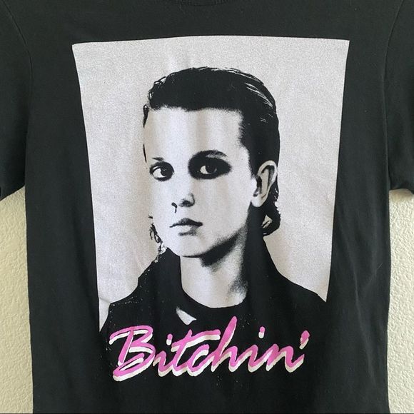 Stranger Things Bitchin’ Halloween Vintage 80s Inspired Graphic Tee T-shirt - Picture 3 of 5